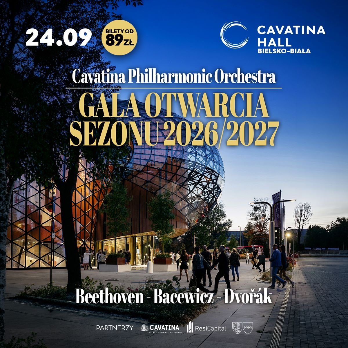 Wrzesień w Cavatina Hall w Bielsku-Białej. W repertuarze koncert Grażyny Łobaszewskiej, Led Zeppelin, Fisz Emade i gala symfoniczna 5 Cavatina Philharmonic Orchestra - gala otwarcia sezonu