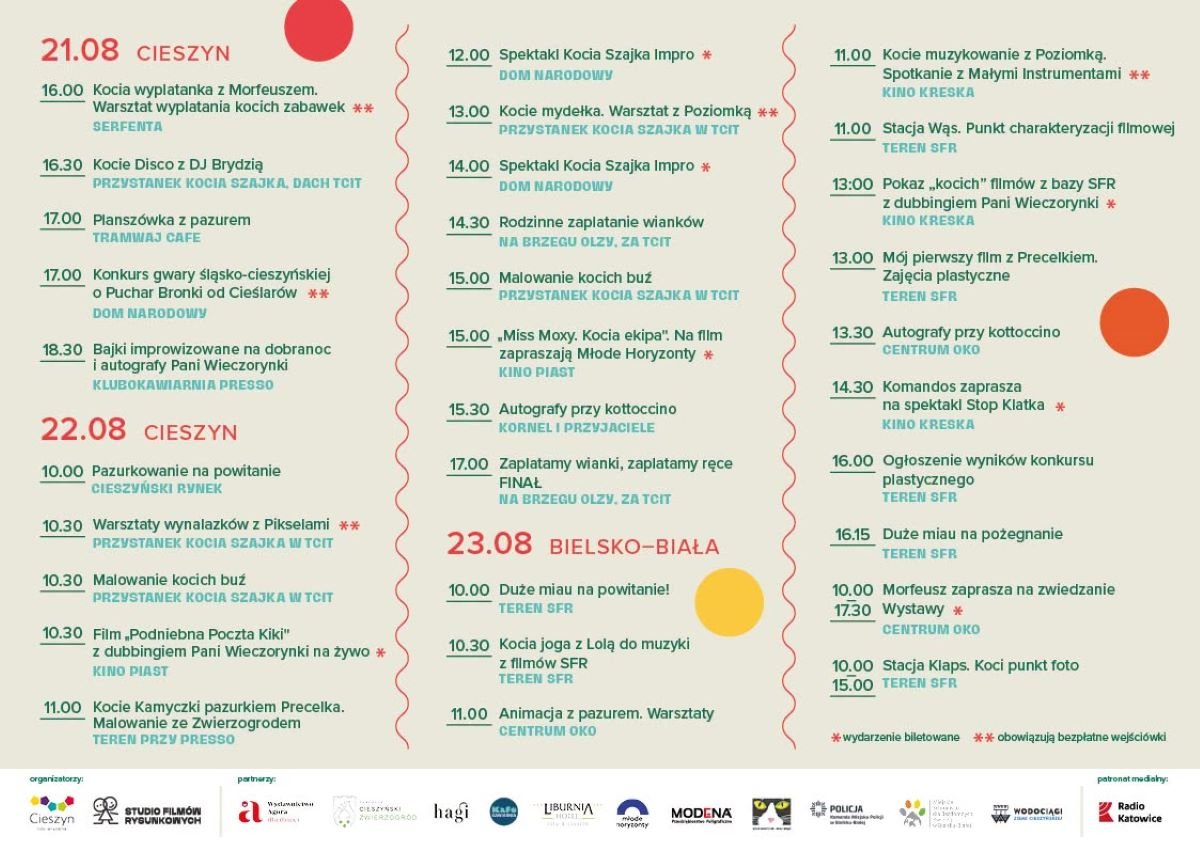 Kocia Szajka Fest II 2026. Program festiwalu w Cieszynie i Bielsku-Białej 1 Trzydniowy plan festiwalu w Cieszynie i Bielsku-Białej