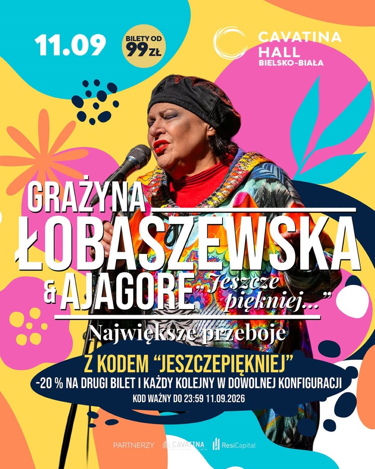 Wrzesień w Cavatina Hall w Bielsku-Białej. W repertuarze koncert Grażyny Łobaszewskiej, Led Zeppelin, Fisz Emade i gala symfoniczna 1 Koncert Grażyny Łobaszewskiej w Bielsku-Białej